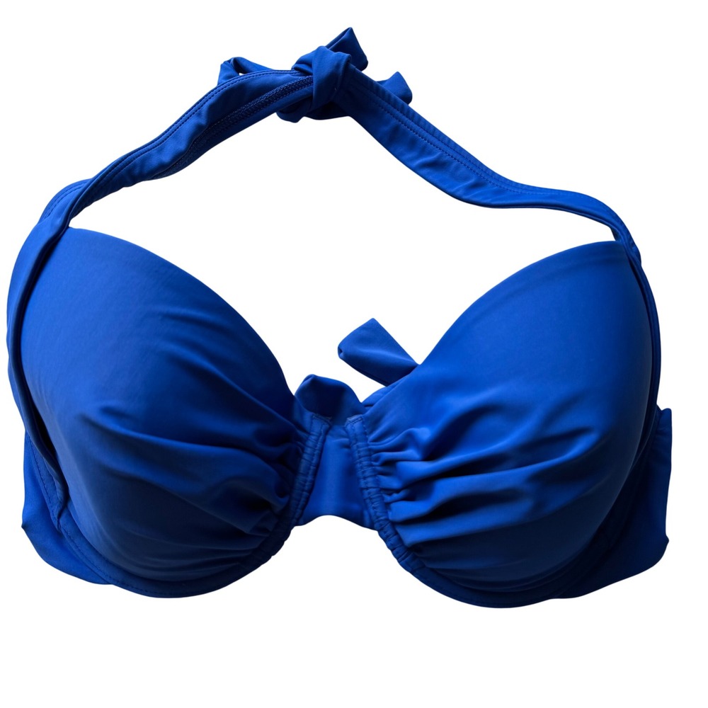 Tommy Bahama Relax Royal Blue Underwire Halter Bikini Top 36DD TSW36411T